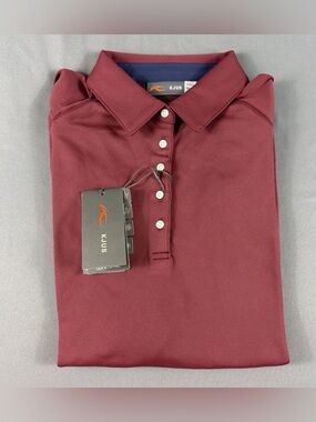 KJUS Womens Golf Shirt Polo Shasta LS Medium Crimson Polyamide Spandex MSRP $109